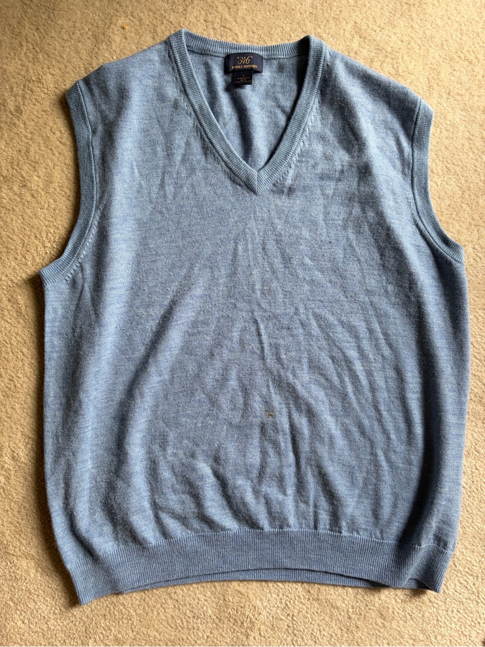 Men’s Brooks Brothers Light Blue V-Neck Sweater Vest